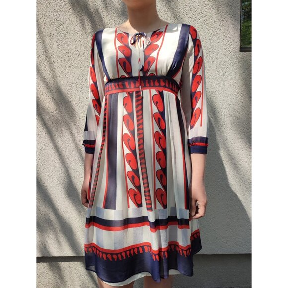 Vintage Anna Sui Silk chiffon midi dress/ bohemian garden core fairy core - Picture 4 of 10